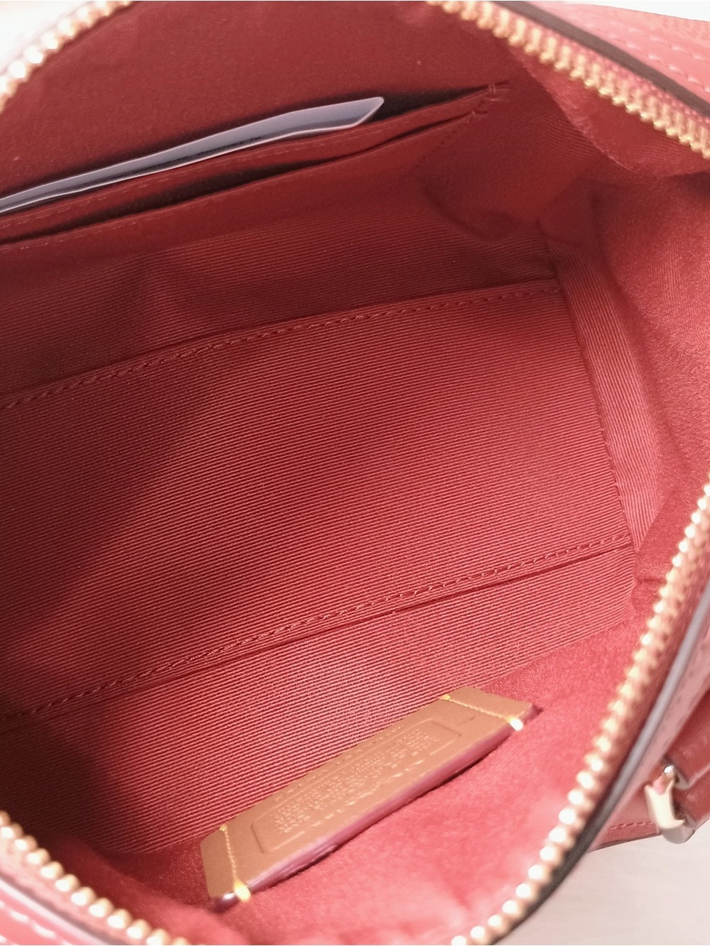 Coach purse Mini Rowan Crossbody Bag In Signature Canvas in Crimson color New - Picture 12 of 13